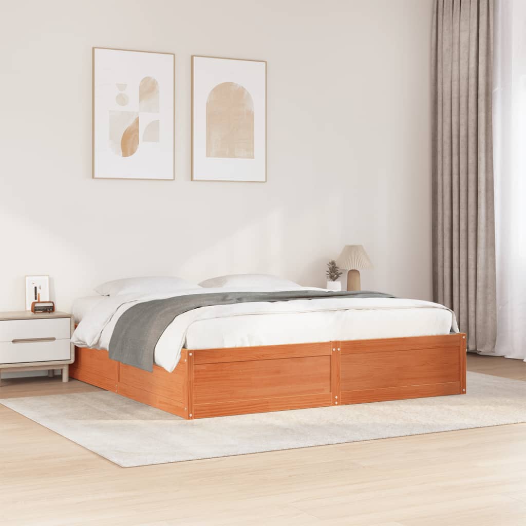Bedframe Zonder Matras Massief Grenenhout