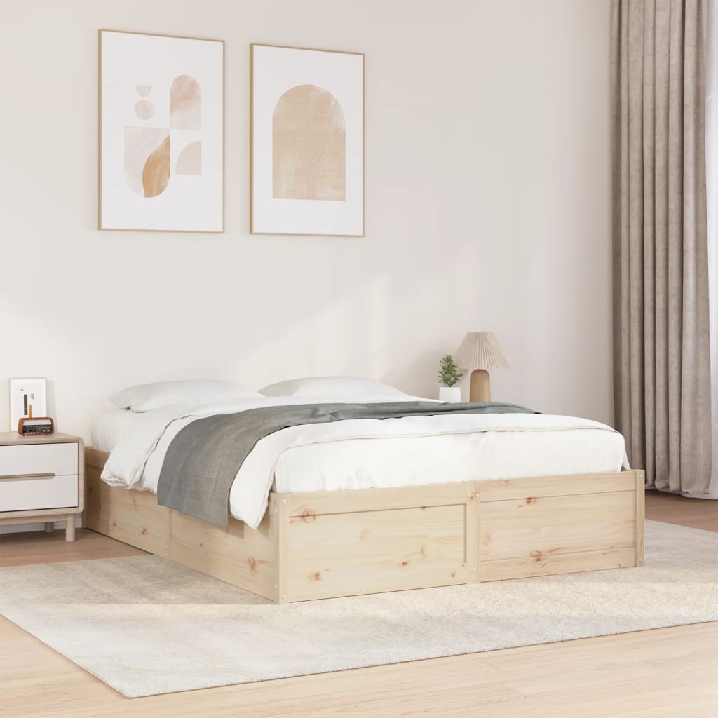 Bedframe Zonder Matras Massief Grenenhout