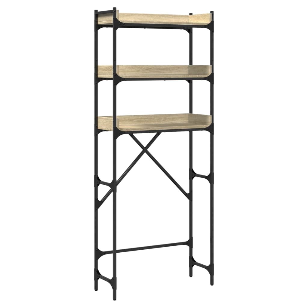 Wasmachinerek 67X25X163 Cm Bewerkt Hout Kleurig