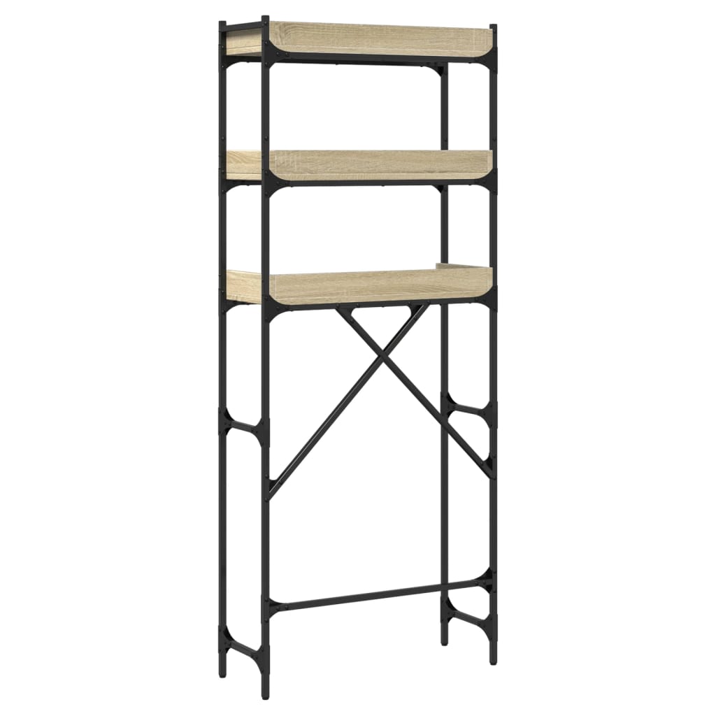 Wasmachinerek 67X25X163 Cm Bewerkt Hout Kleurig