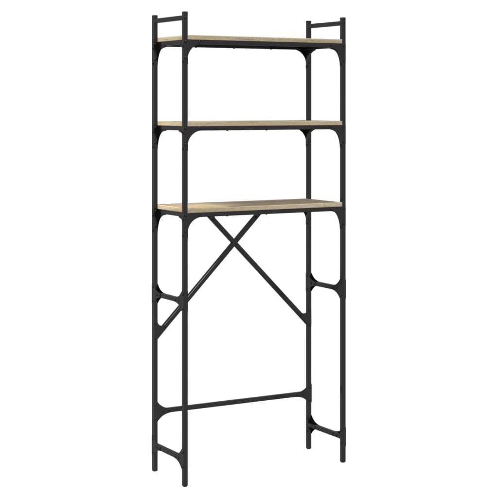 Wasmachinerek 67X25X163 Cm Bewerkt Hout Kleurig