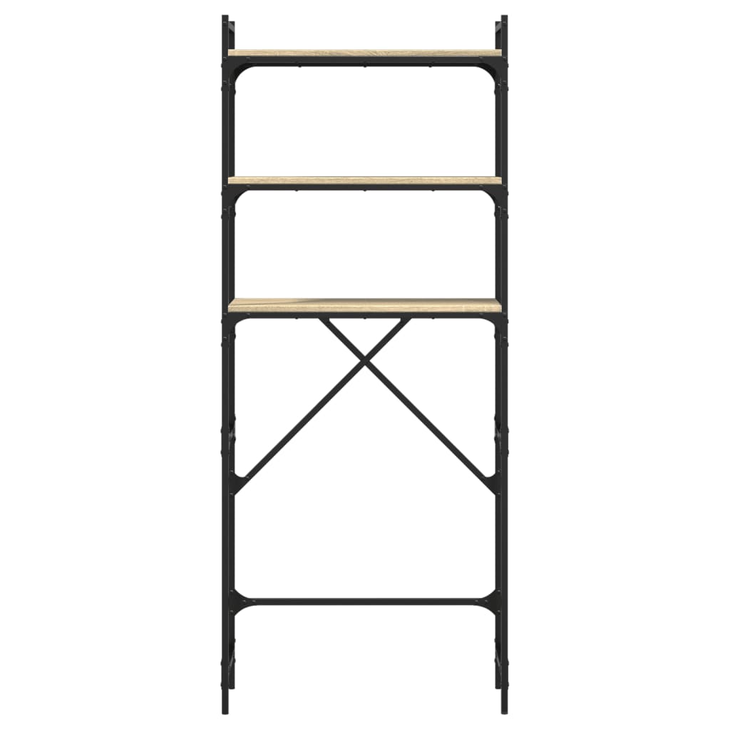 Wasmachinerek 67X25X163 Cm Bewerkt Hout Kleurig