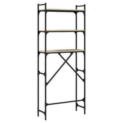 Wasmachinerek 67X25X163 Cm Bewerkt Hout Kleurig