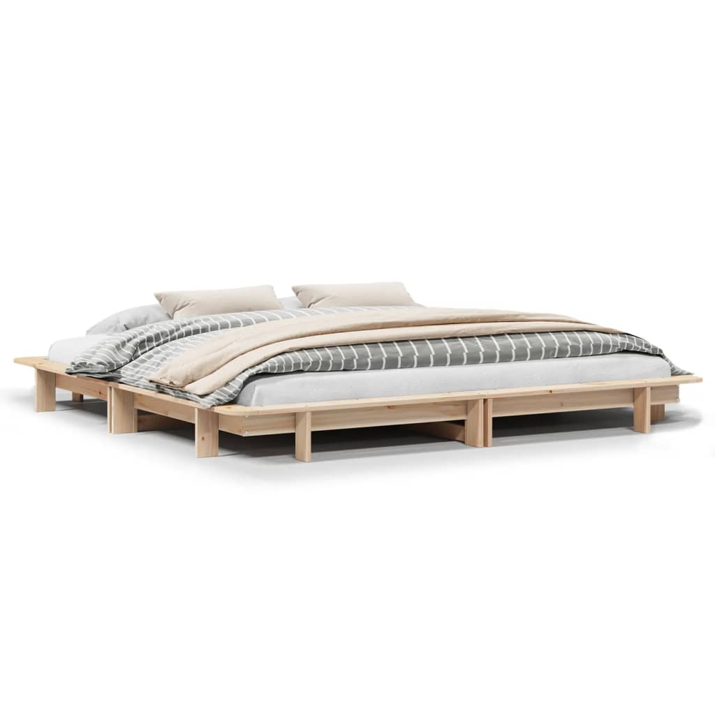 Bedframe Zonder Matras Massief Grenenhout