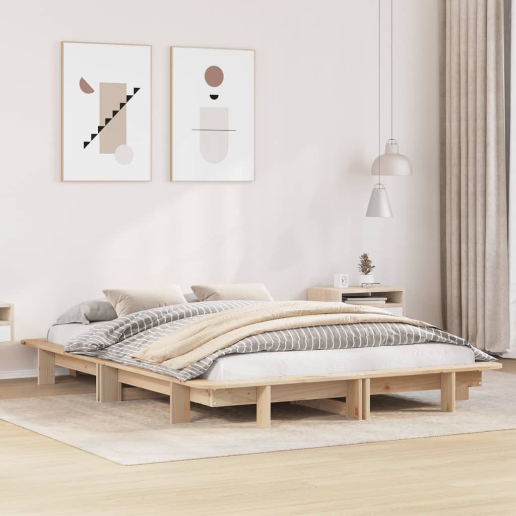 Bedframe Zonder Matras Massief Grenenhout