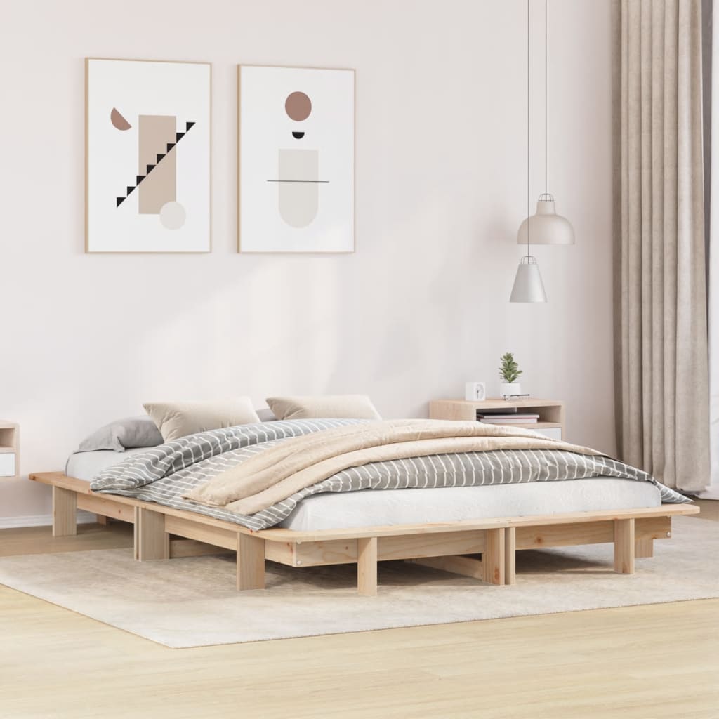 Bedframe Zonder Matras Massief Grenenhout
