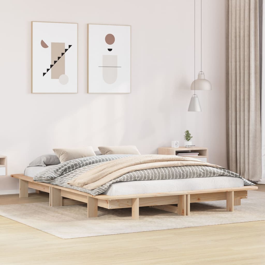 Bedframe Zonder Matras Massief Grenenhout