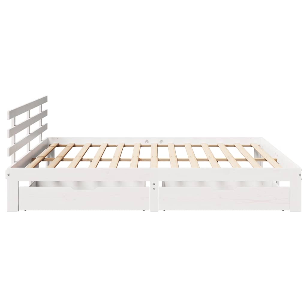 Bedframe Met Lades Massief Grenenhout