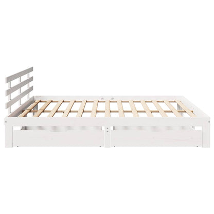 Bedframe Met Lades Massief Grenenhout