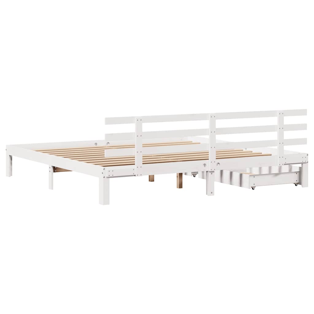 Bedframe Met Lades Massief Grenenhout