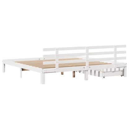 Bedframe Met Lades Massief Grenenhout