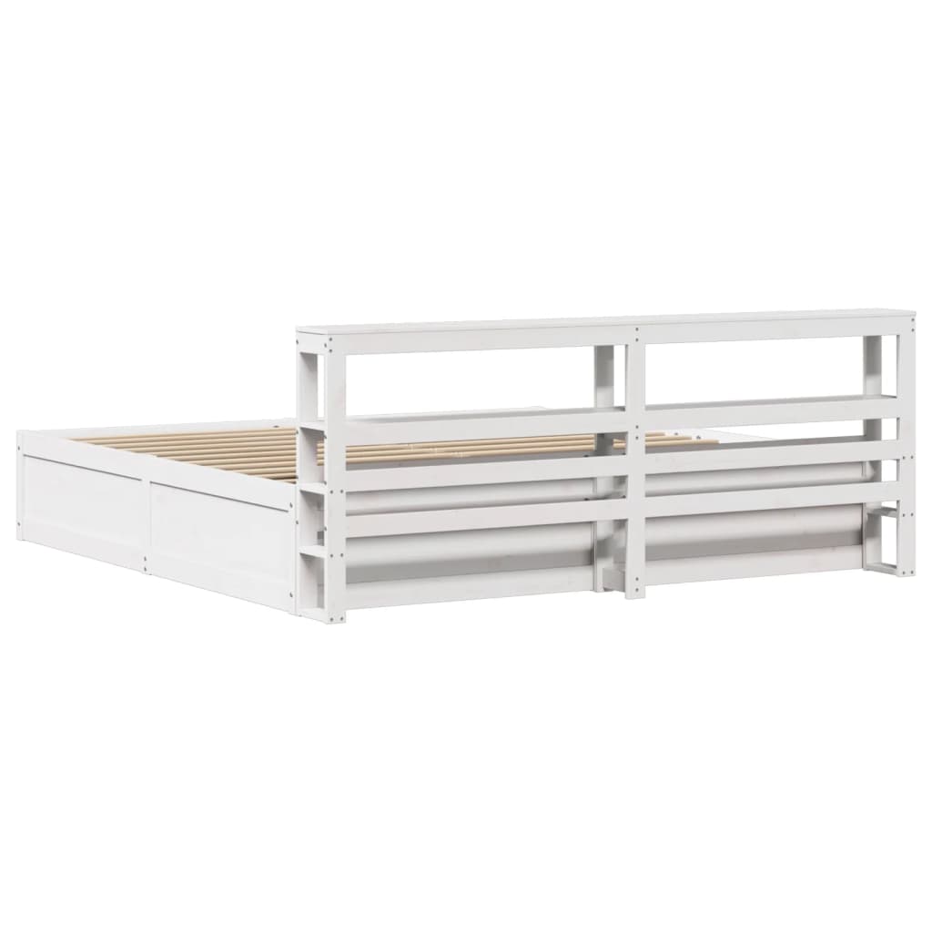 Bedframe Met Hoofdbord Massief Grenenhout