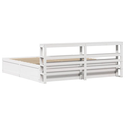 Bedframe Met Hoofdbord Massief Grenenhout
