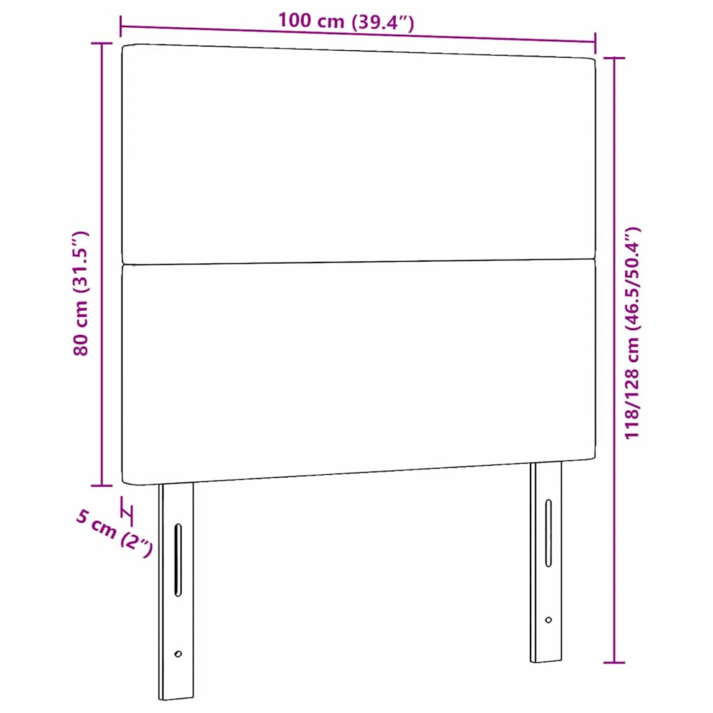 Led Hoofdbord Met Led -Striplichten Grijs Groen Stof