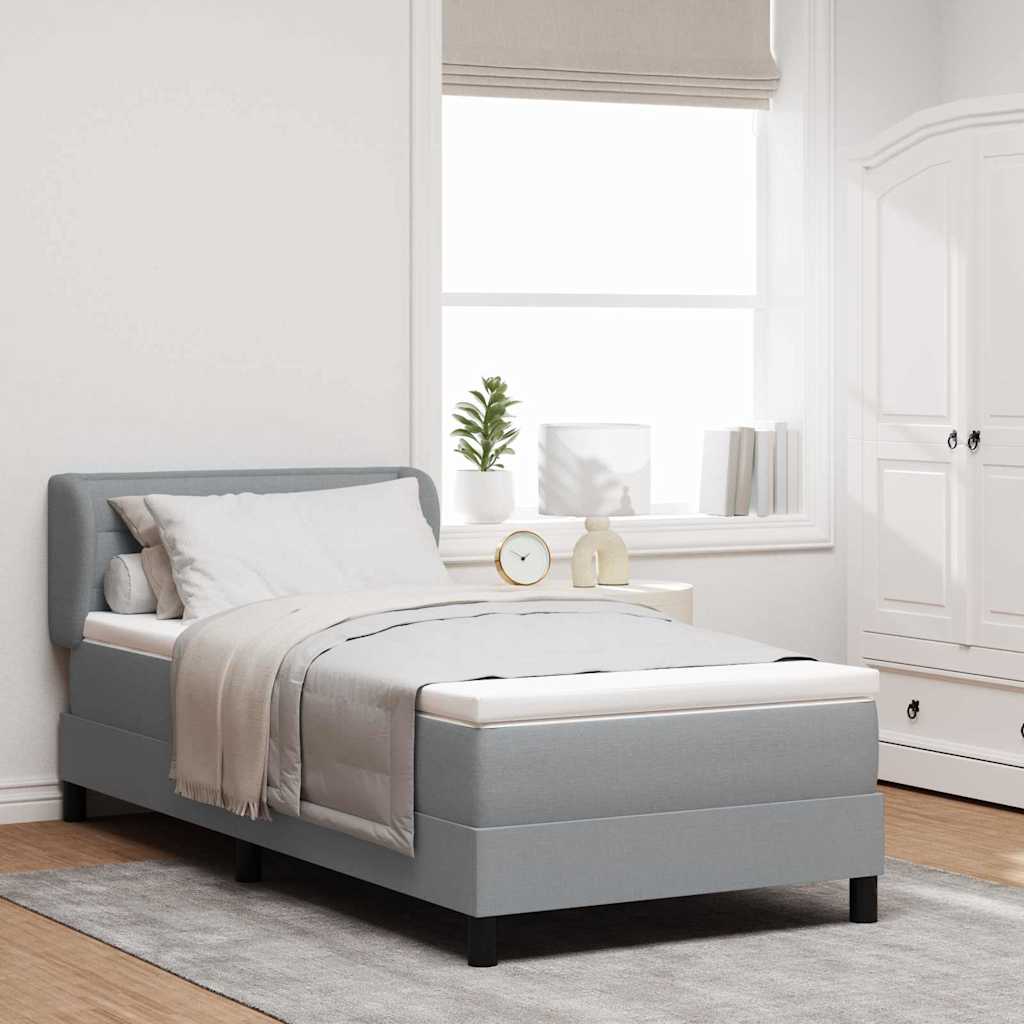 Boxspringbed Met Matras Met Matras Stof Lichtgrijs