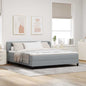 Boxspringbed Met Matras Met Matras Stof Lichtgrijs