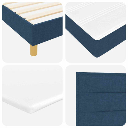 Boxspringbed Met Matras Creme 90X200 Cm Stof Blauw