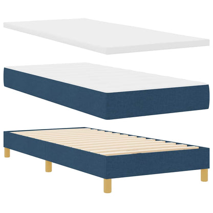 Boxspringbed Met Matras Creme 90X200 Cm Stof Blauw