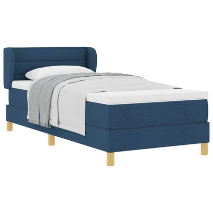 Boxspringbed Met Matras Creme 90X200 Cm Stof Blauw