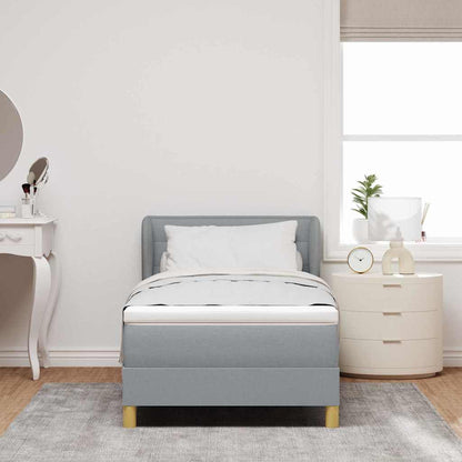 Boxspringbed Met Matras Creme Stof Lichtgrijs