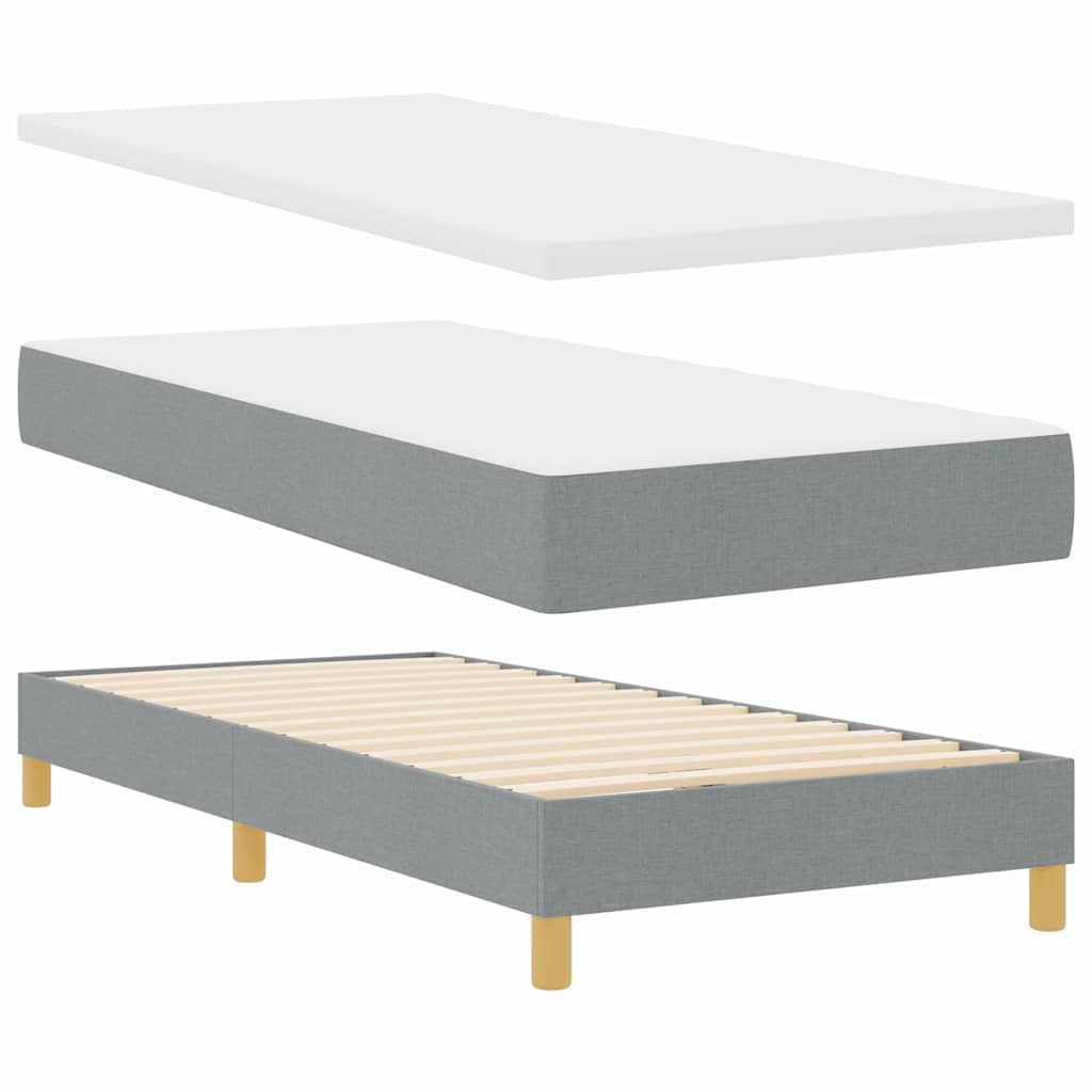 Boxspringbed Met Matras Creme Stof Lichtgrijs