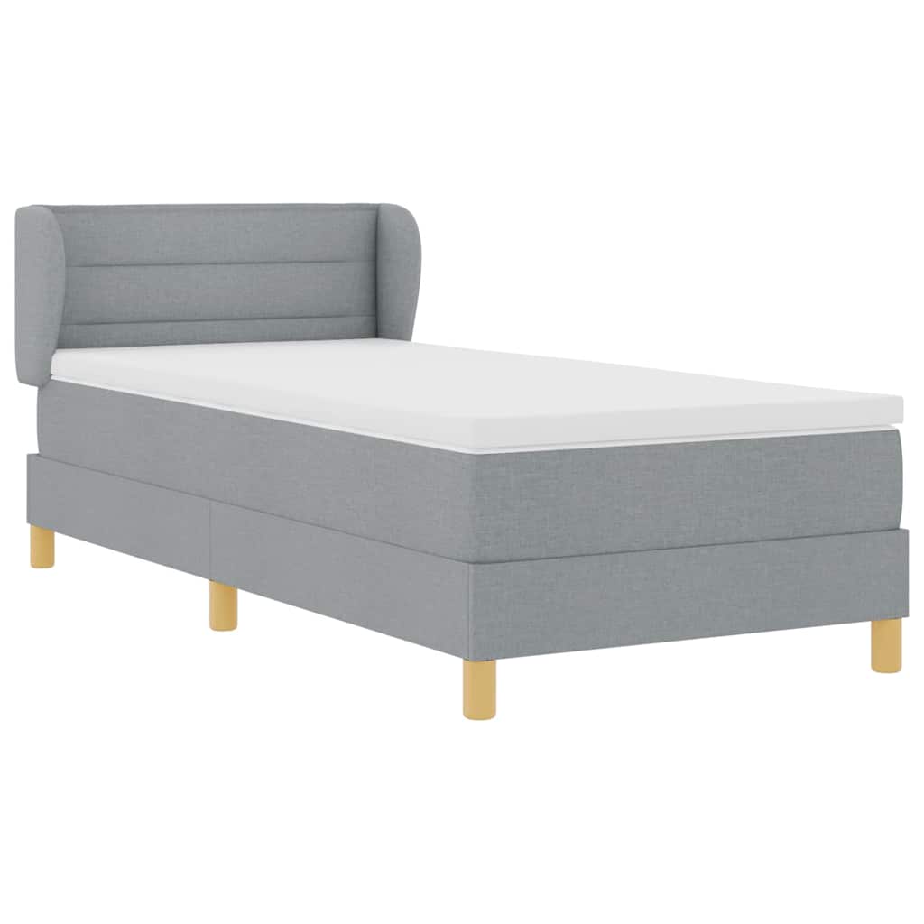Boxspringbed Met Matras Creme Stof Lichtgrijs