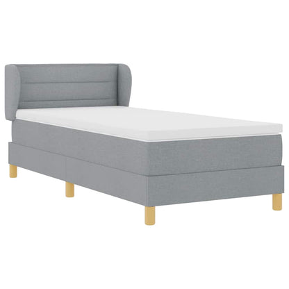Boxspringbed Met Matras Creme Stof Lichtgrijs