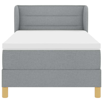 Boxspringbed Met Matras Creme Stof Lichtgrijs