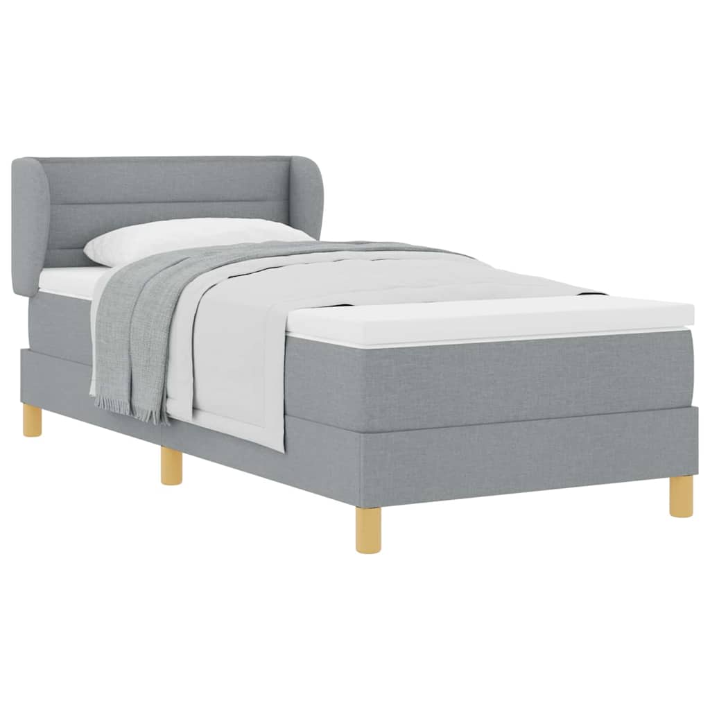 Boxspringbed Met Matras Creme Stof Lichtgrijs