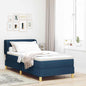 Boxspringbed Met Matras Creme 90X200 Cm Stof Blauw
