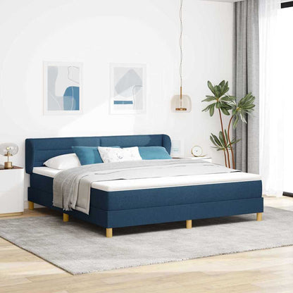 Boxspringbed Met Matras Creme 90X200 Cm Stof Blauw