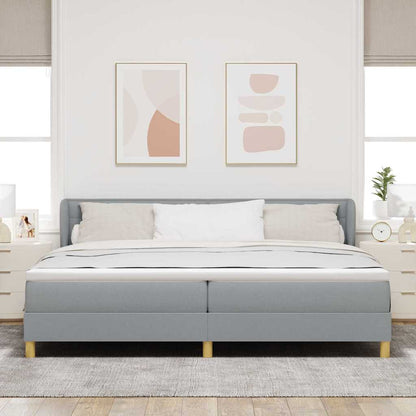 Boxspringbed Met Matras Creme Stof Lichtgrijs