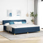 Boxspringbed Met Matras Creme 90X200 Cm Stof Blauw