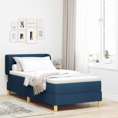 Boxspringbed Met Matras Creme 90X200 Cm Stof Blauw