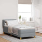 Boxspringbed Met Matras Creme Stof Lichtgrijs