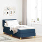 Boxspringbed Met Matras Creme 90X200 Cm Stof Blauw