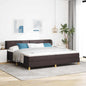 Boxspringbed Met Matras Creme 90X200 Cm Stof Donkerbruin