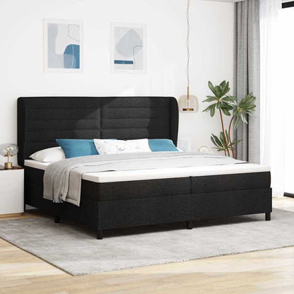 Boxspring Bed Met Matras Met Hoofdeinde Stof Zwart