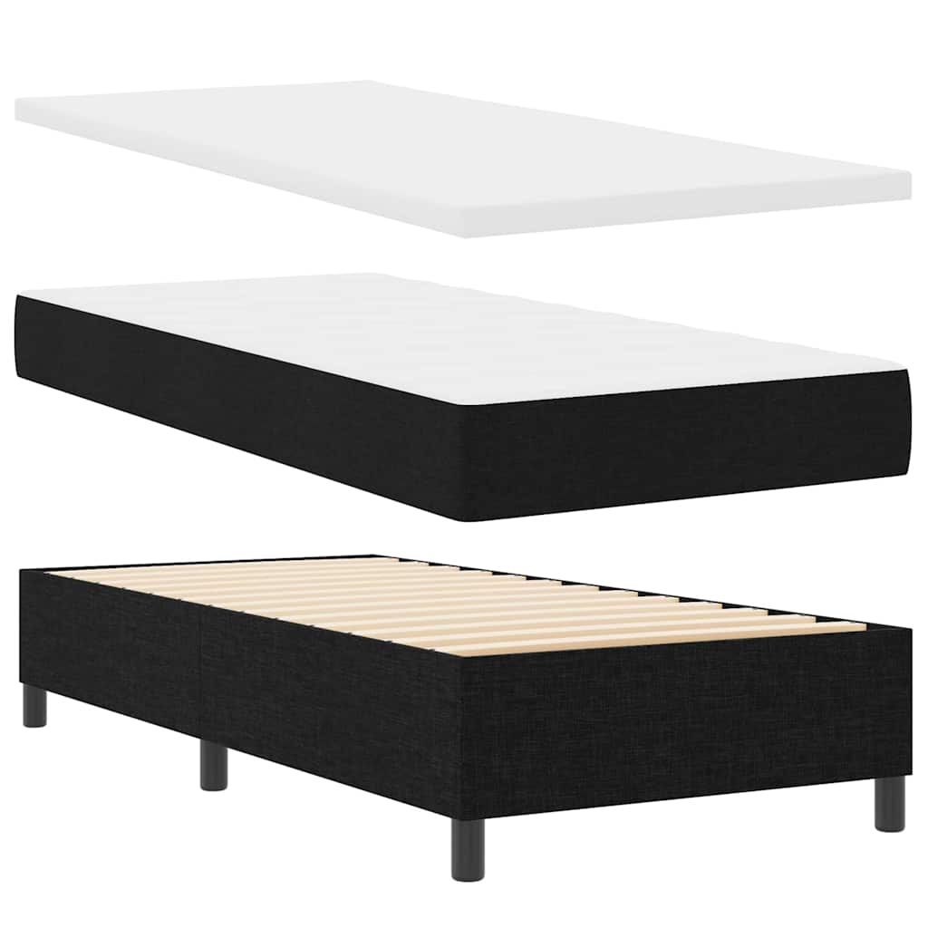 Boxspring Bed Met Matras Met Hoofdeinde Stof Zwart