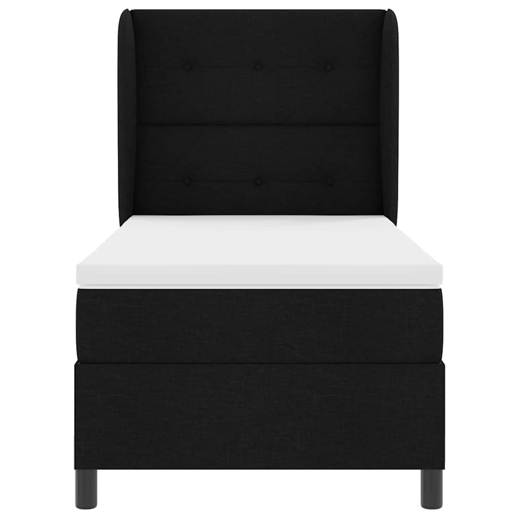 Boxspring Bed Met Matras Met Hoofdeinde Stof Zwart