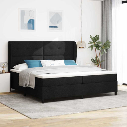 Boxspring Bed Met Matras Met Hoofdeinde Stof Zwart