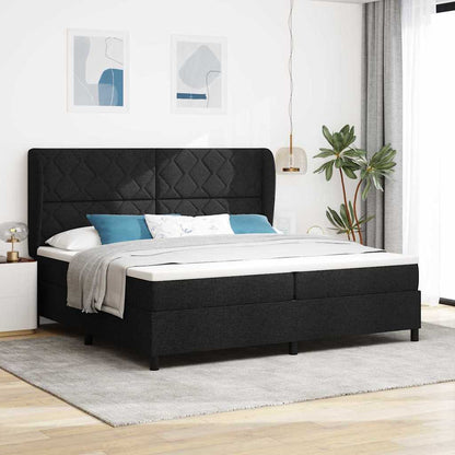 Boxspring Bed Met Matras Met Hoofdeinde Stof Zwart