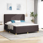 Boxspringbed Met Matras Donkergrijs 90X190 Cm Donkerbruin