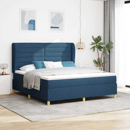Boxspringbed Met Matras Donkergrijs 90X190 Cm Met Matras Blauw