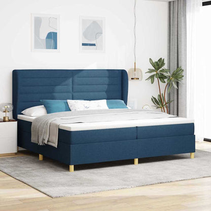 Boxspringbed Met Matras Donkergrijs 90X190 Cm Met Matras Blauw