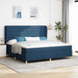 Boxspringbed Met Matras Donkergrijs 90X190 Cm Met Matras Blauw