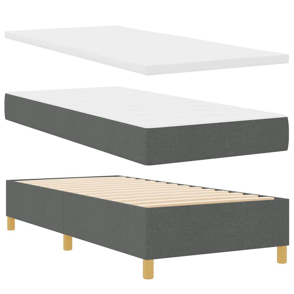 Boxspringbed Met Matras 90X190 Cm Donkergrijs