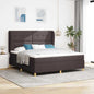Boxspringbed Met Matras Donkergrijs 90X190 Cm Donkerbruin
