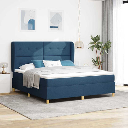 Boxspringbed Met Matras Donkergrijs 90X190 Cm Met Matras Blauw