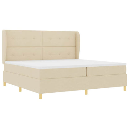 Boxspringbed Met Matras Donkergrijs 90X190 Cm Met Matras Crème